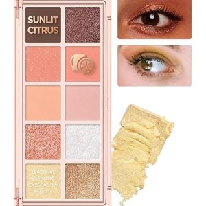 Peach C Seasonal Blending Eyeshadow Palette 06 Peach Yogurt | Creamy Peach & Berry Pinks with Matte, Shimmer & Glitter Finishes | K-Beauty Palette for Feminine Daily Glow